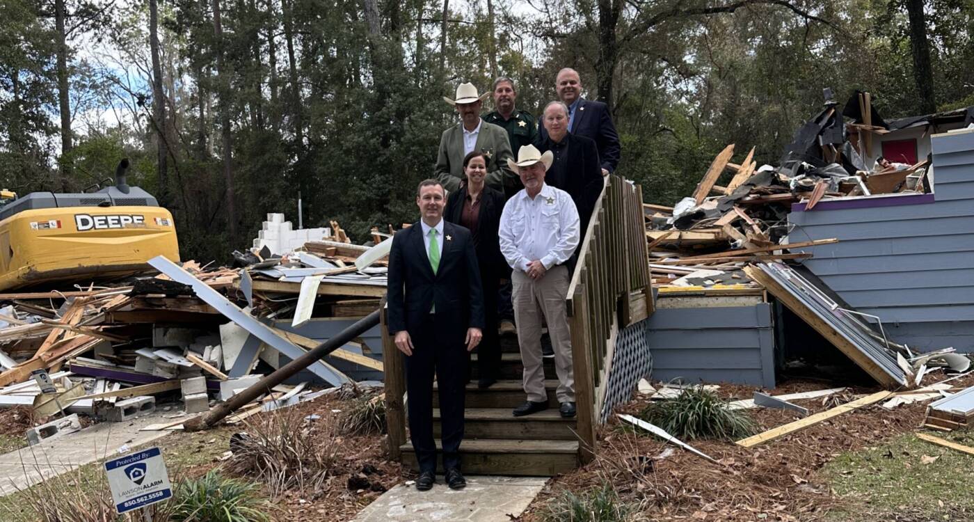 Sheriffs at the future site of the Youth Learning Center