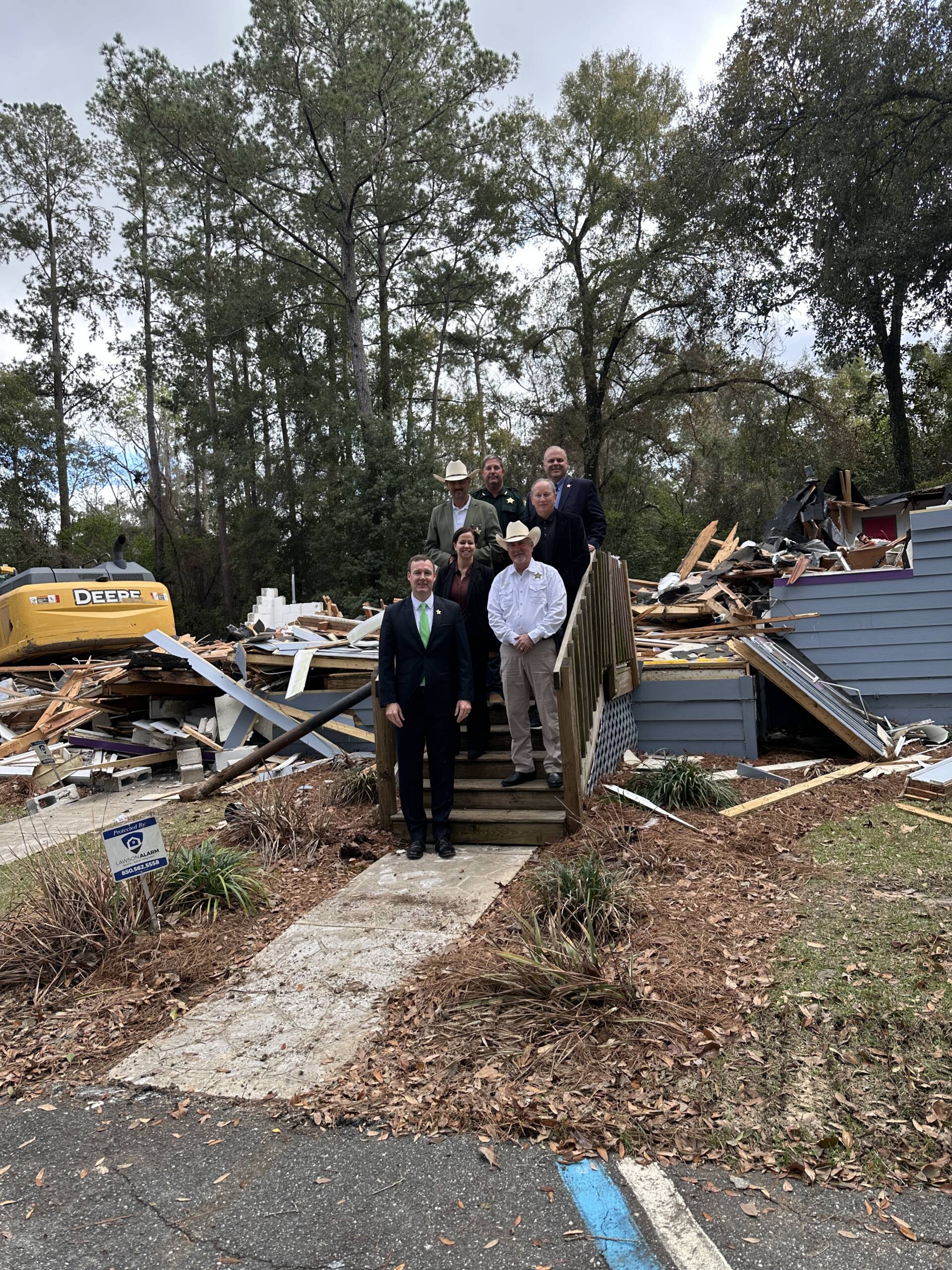 Sheriffs at the future site of the Youth Learning Center