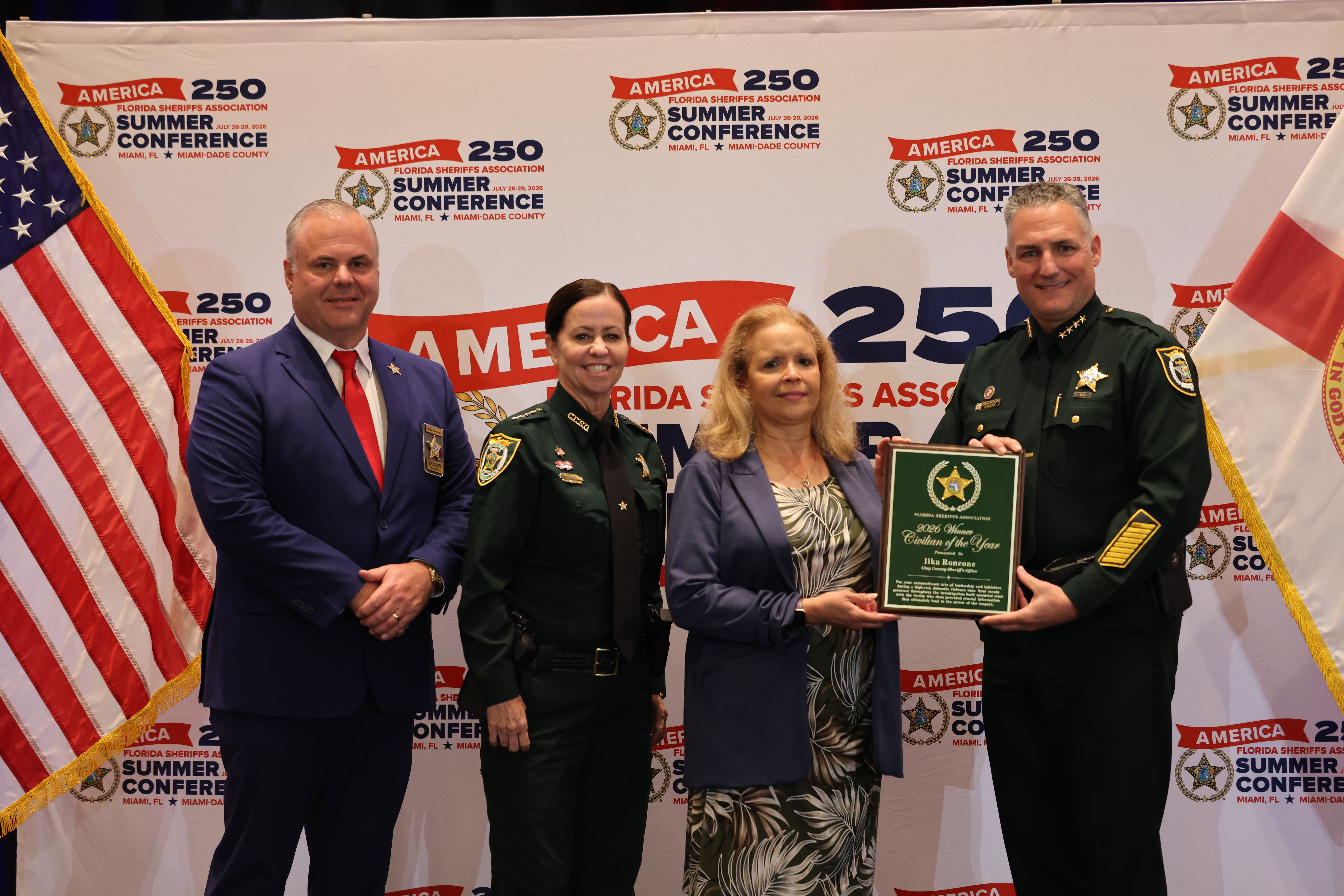 Ilka Roncone of the Clay County Sheriff’s Office Awarded 2026 Florida Sheriffs Association Civilian of the Year 