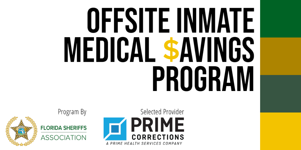 offsite inmate medical saving program banner with two logos